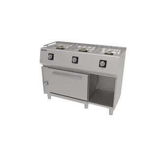 Cocina Profesional Pequeña con 3 Quemadores y Horno Gratinador. Serie 550 - Imagen 1